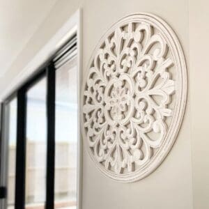 Hampton Coastal wall art round wooden