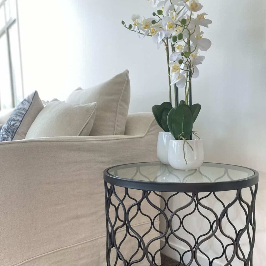 Hamptons Round Filigree Side Table - Coastal At Home