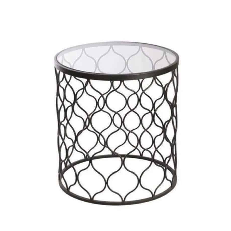 Hamptons Round Filigree Side Table - Coastal At Home