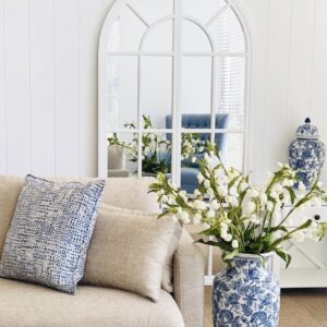 Arch hamptons mirror white