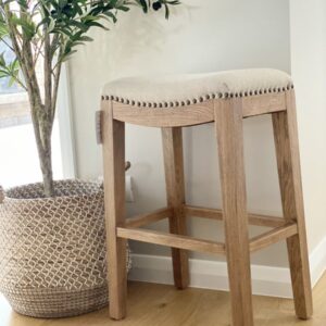 natural wooden barstool