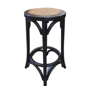 Black wooden barstool