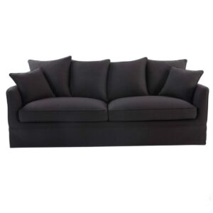 Charcoal slip cover sofa
