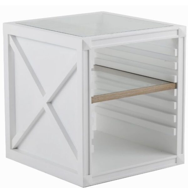 Hamptons White Cube Side Table Coastal At Home