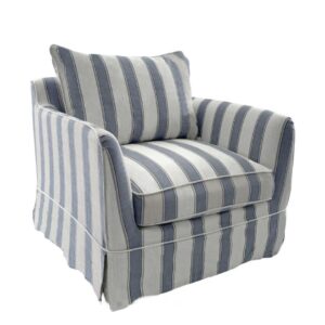 blue stripe hamptons chair