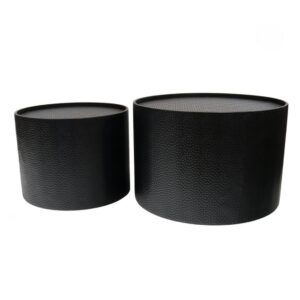 Black Drum Coffee Tables - Set Of 2