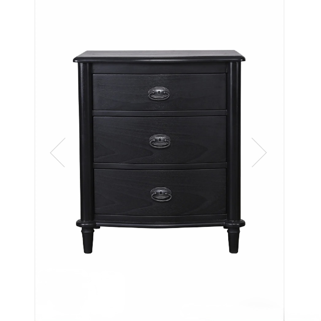 Black Mindi Bedside Table